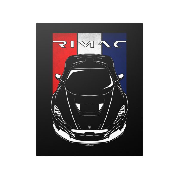 Rimac Concept Two Poster - Croatia Flag Print 16 x 20 inch by Auto Art Apparel