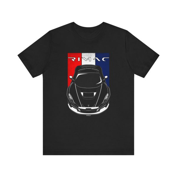 Rimac Concept Two T-shirt - Croatia Flag Shirt Black by Auto Art Apparel