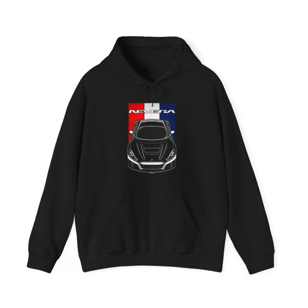 Rimac Nevera Hoodie - Croatia Flag Hooded Sweatshirt Black by Auto Art Apparel