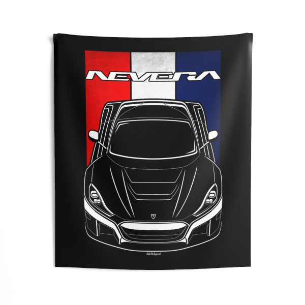 Rimac Nevera Tapestry - Croatia Flag Wall Art 50 x 60 inch by Auto Art Apparel