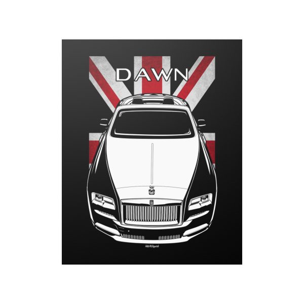 Rolls Royce Dawn Poster - UK Flag Print 16 x 20 inch by Auto Art Apparel