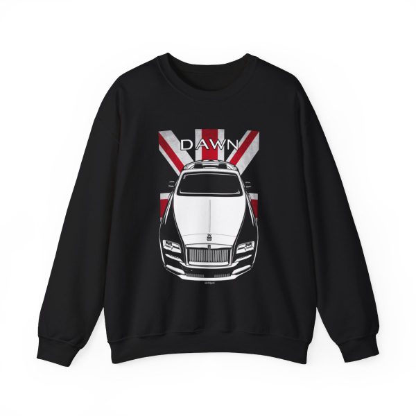 Rolls Royce Dawn Sweatshirt - UK Flag Crewneck Black by Auto Art Apparel