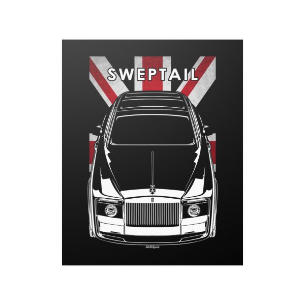 Rolls Royce Sweptail Poster - UK Flag Print 16 x 20 inch by Auto Art Apparel