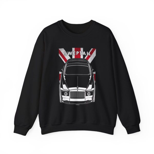 Rolls Royce Sweptail Sweatshirt - UK Flag Crewneck Black by Auto Art Apparel
