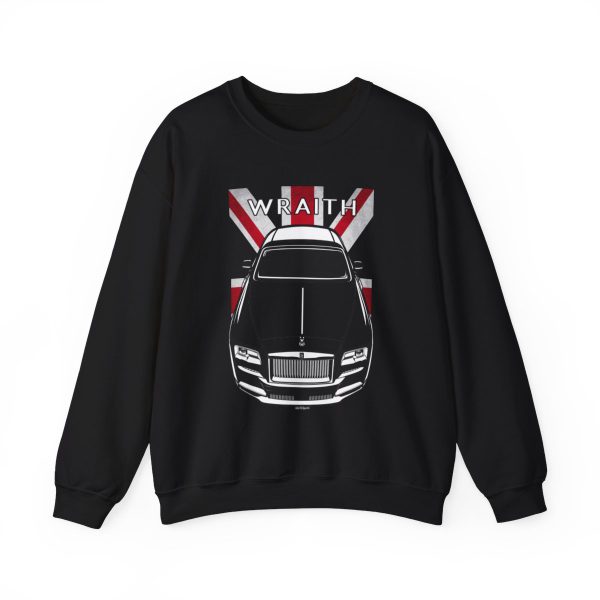 Rolls Royce Wraith Sweatshirt - UK Flag Crewneck Black by Auto Art Apparel
