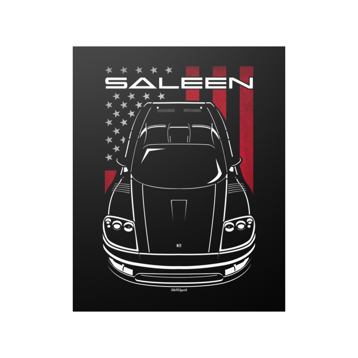 Saleen S7 Poster - US Flag Print 16 x 20 inch by Auto Art Apparel