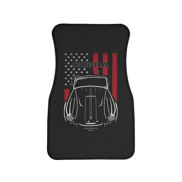 Shelby AC Cobra 427 Black Stripes Car Mat - US Flag Floor Mats Front Carpet Floor Mats by Auto Art Apparel