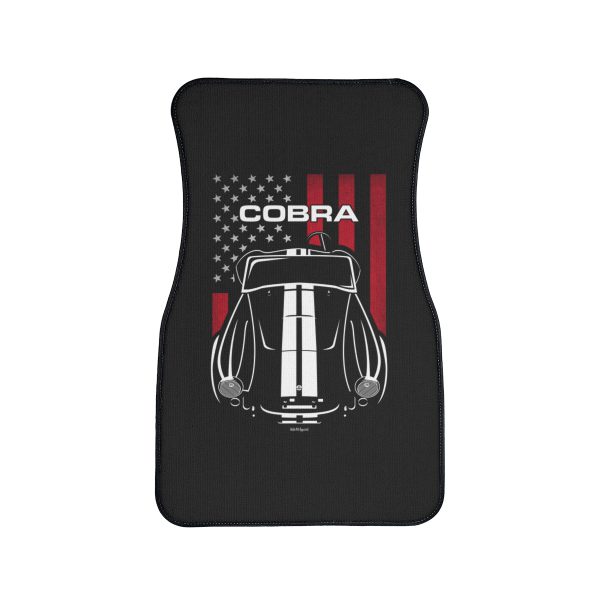 Shelby AC Cobra 427 White Stripes Car Mat - US Flag Floor Mats Front Carpet Floor Mats by Auto Art Apparel