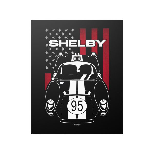 Shelby Monaco King Cobra Poster - US Flag Print 16 x 20 inch by Auto Art Apparel