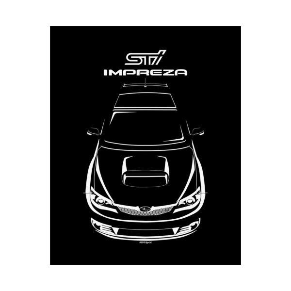 Subaru Impreza WRX STI 3rd gen 2008-2014 Poster 16 x 20 inch by Auto Art Apparel