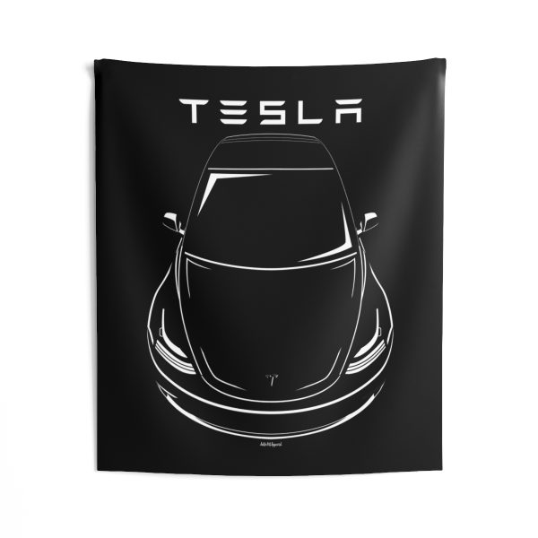 Tesla Model 3 Tapestry 50 x 60 inch by Auto Art Apparel