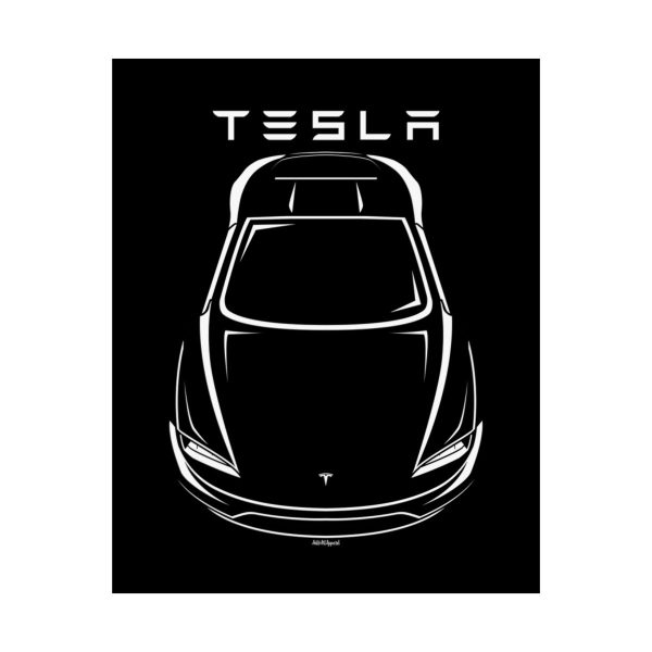 Tesla Roadster 2nd gen Poster 16 x 20 inch by Auto Art Apparel