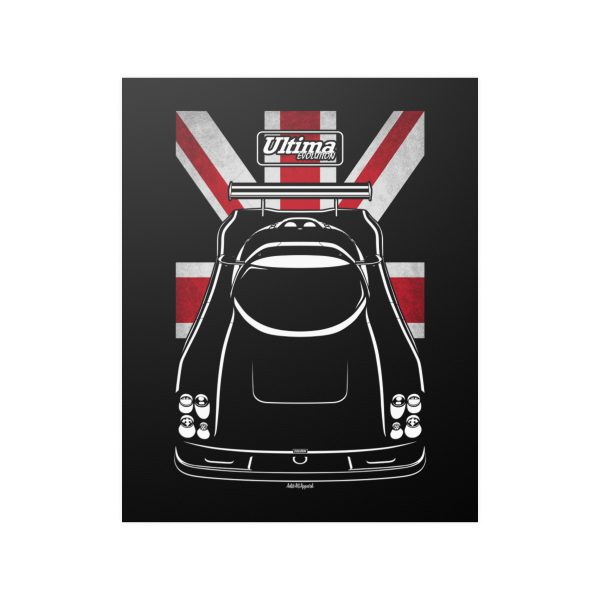 Ultima Evolution Coupe Poster - UK Flag Print 16 x 20 inch by Auto Art Apparel