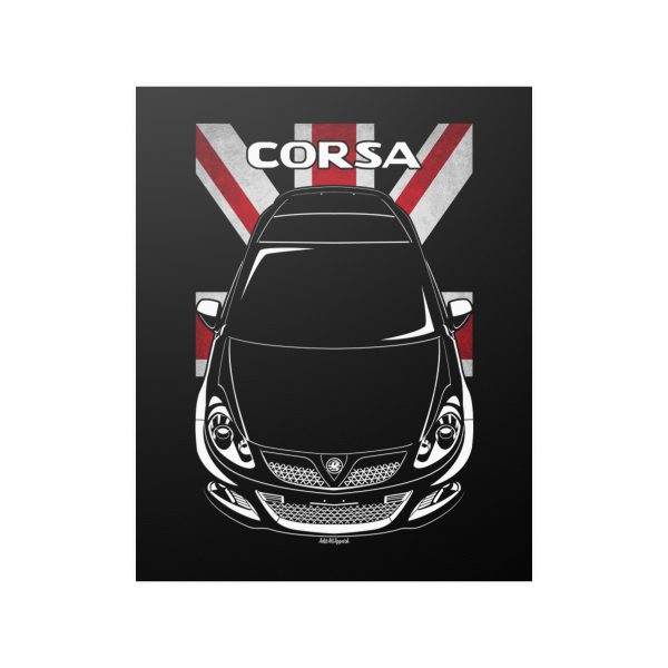 Vauxhall Corsa VXR 2007-2014 Poster - UK Flag Print 16 x 20 inch by Auto Art Apparel