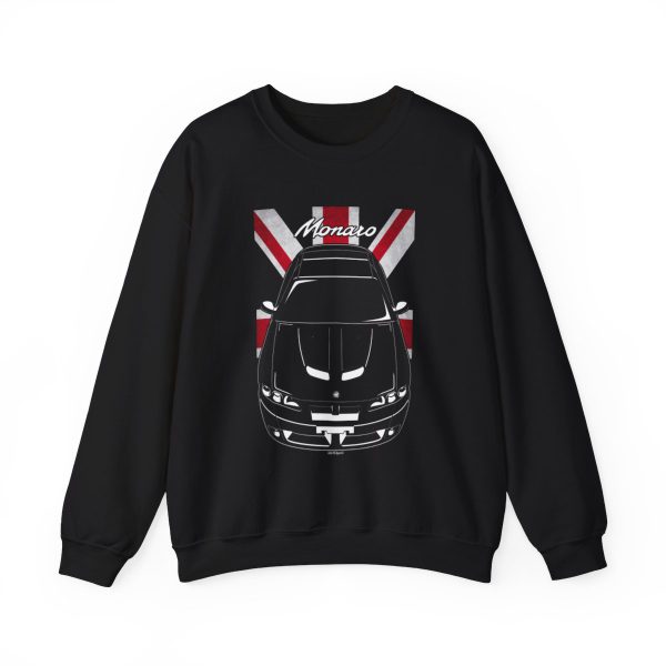 Vauxhall Monaro VXR Sweatshirt - UK Flag Crewneck Black by Auto Art Apparel