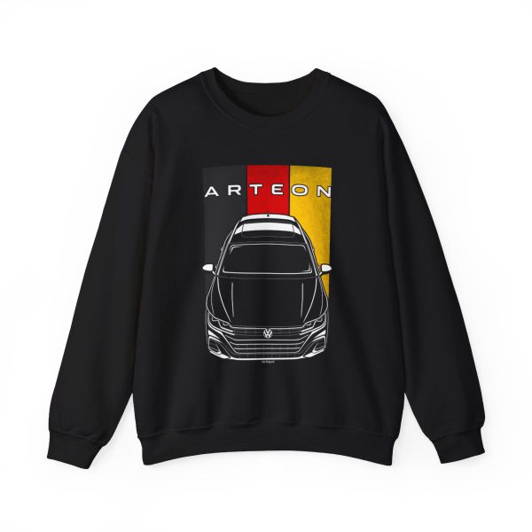 Volkswagen Arteon Shooting Brake 2021-2024 Sweatshirt - Germany Flag Crewneck Black by Auto Art Apparel