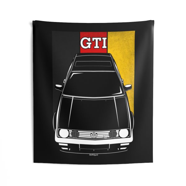 Volkswagen Golf GTI MK2 Tapestry - Germany Flag Wall Art 50 x 60 inch by Auto Art Apparel