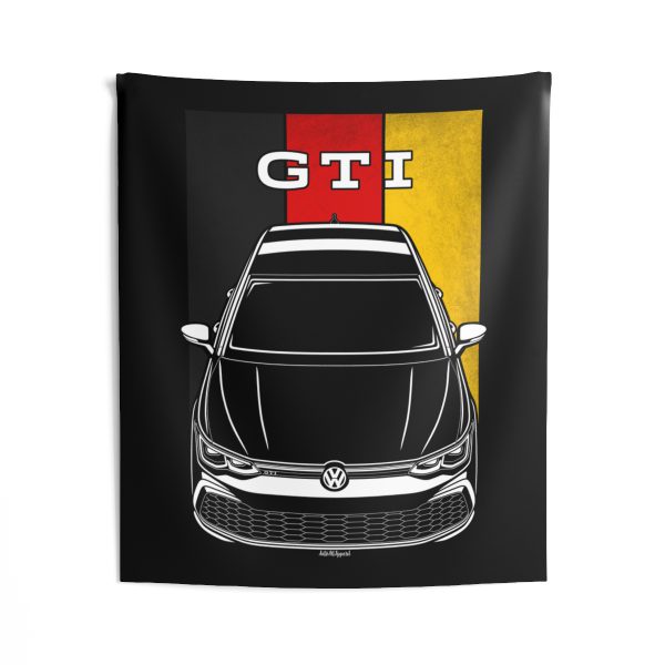 Volkswagen Golf GTI MK8 Tapestry - Germany Flag Wall Art 50 x 60 inch by Auto Art Apparel