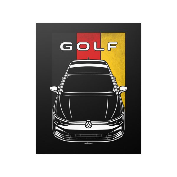 Volkswagen Golf LIFE MK8 Poster - Germany Flag Print 16 x 20 inch by Auto Art Apparel