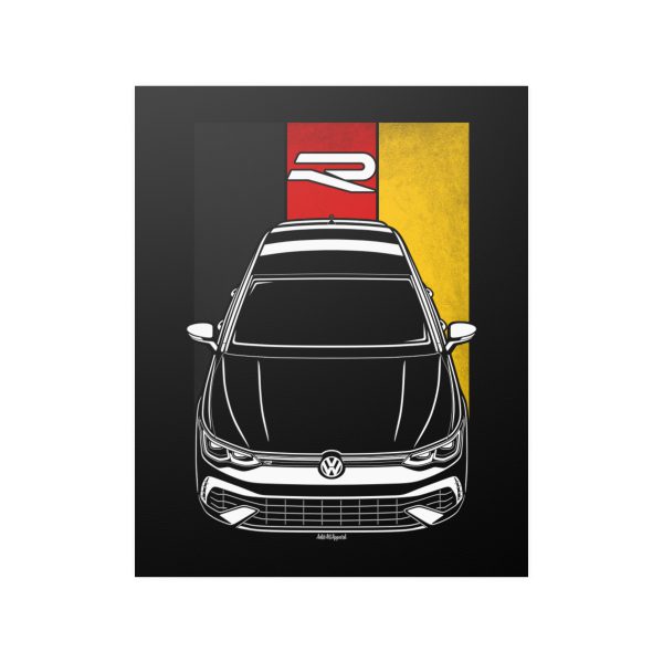Volkswagen Golf R MK8 Poster - Germany Flag Print 16 x 20 inch by Auto Art Apparel