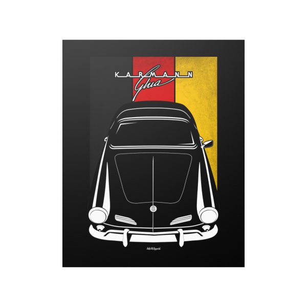 Volkswagen Karmann Ghia Poster - Germany Flag Print 16 x 20 inch by Auto Art Apparel