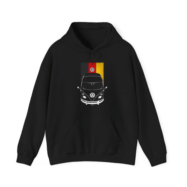 Volkswagen Pick up Type 2 Hoodie - Germany Flag Hooded Sweatshirt Black by Auto Art Apparel