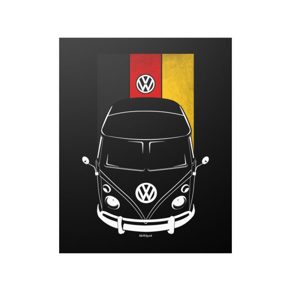Volkswagen Pick up Type 2 Poster - Germany Flag Print 16 x 20 inch by Auto Art Apparel