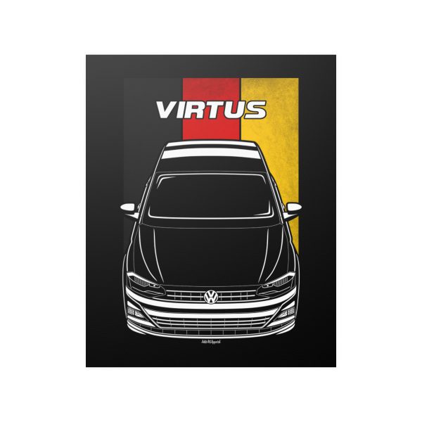 Volkswagen Polo Virtus MK6 2018-2020 Poster - Germany Flag Print 16 x 20 inch by Auto Art Apparel