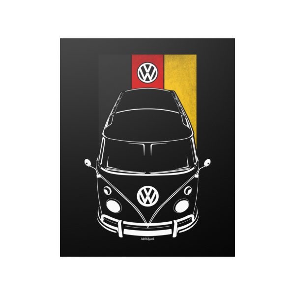 Volkswagen Type 2 Poster - Germany Flag Print 16 x 20 inch by Auto Art Apparel
