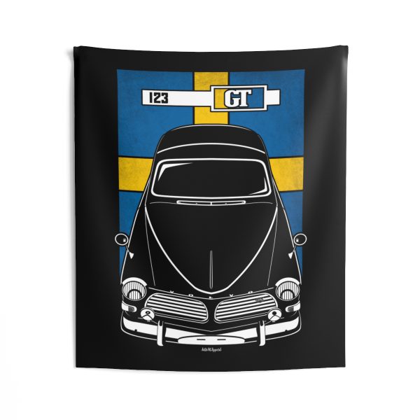 Volvo 123GT Tapestry - Sweden Flag Wall Art 50 x 60 inch by Auto Art Apparel
