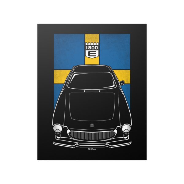 Volvo 1800E Poster - Sweden Flag Print 16 x 20 inch by Auto Art Apparel