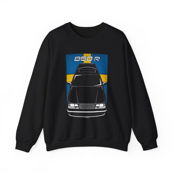 Volvo 850 R Sweatshirt - Sweden Flag Crewneck Black by Auto Art Apparel