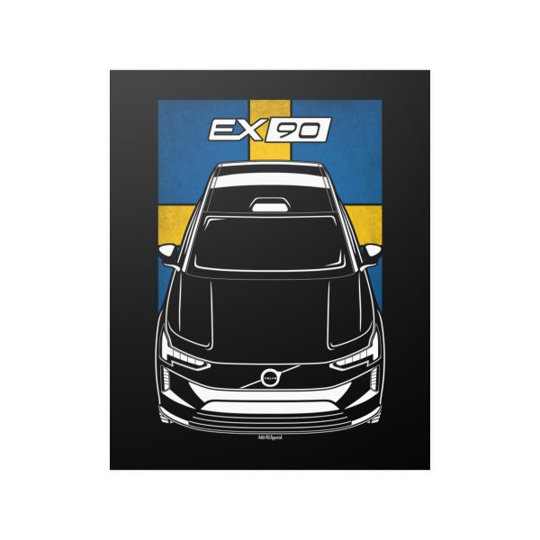 Volvo EX90 Poster - Sweden Flag Print 16 x 20 inch by Auto Art Apparel