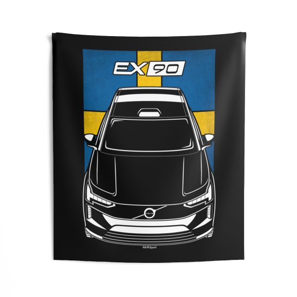 Volvo EX90 Tapestry - Sweden Flag Wall Art 50 x 60 inch by Auto Art Apparel