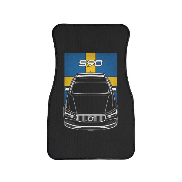 Volvo S90 2020-2024 Car Mat - Sweden Flag Floor Mats Front Carpet Floor Mats by Auto Art Apparel