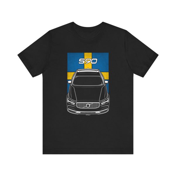 Volvo S90 2020-2024 T-shirt - Sweden Flag Shirt by Auto Art Apparel