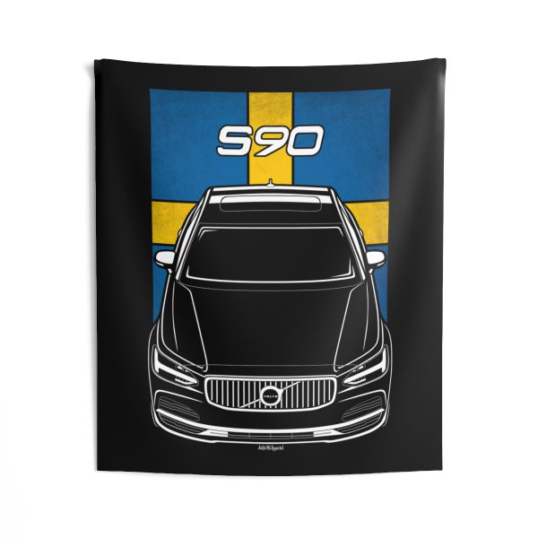 Volvo S90 2020-2024 Tapestry - Sweden Flag Wall Art 50 x 60 inch by Auto Art Apparel