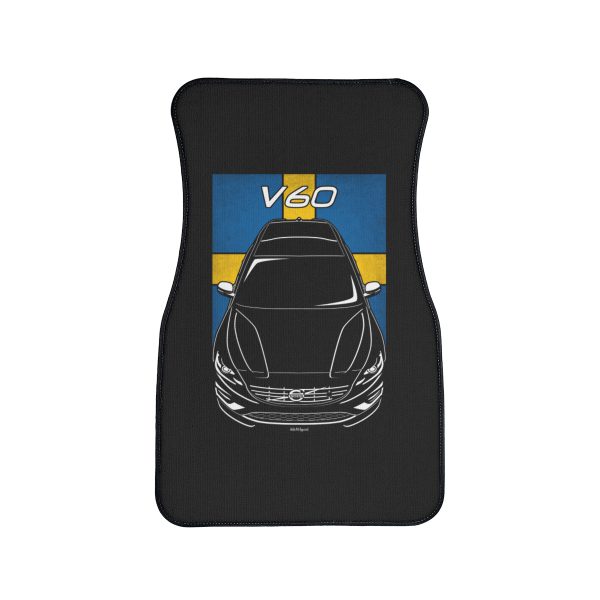 Volvo V60 2014-2018 Car Mat - Sweden Flag Floor Mats Front Carpet Floor Mats by Auto Art Apparel