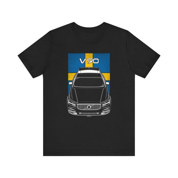 Volvo V90 2020-2024 T-shirt - Sweden Flag Shirt by Auto Art Apparel