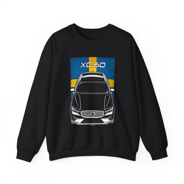 Volvo XC60 2021-2024 Sweatshirt - Sweden Flag Crewneck Black by Auto Art Apparel