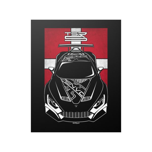 Zenvo TSR S Poster - Denmark Flag Print 16 x 20 inch by Auto Art Apparel